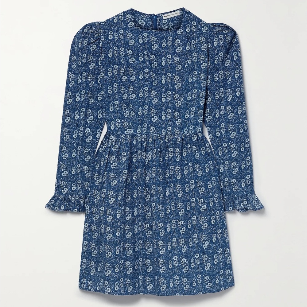 Batsheva X Laura Ashley Blue Floral Mini Dress Size 2